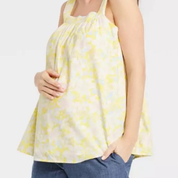 The Nines by HATCH Tops - The Nines By Hatch Yellow Floral Swing Tank Blouse
